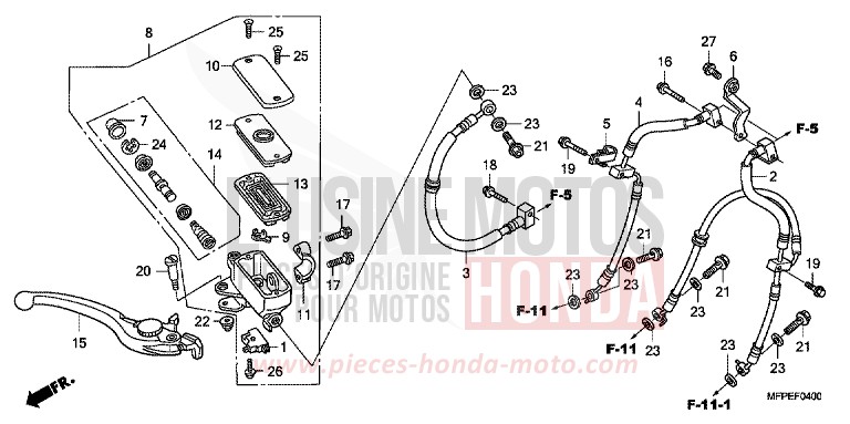 FRONT BRAKE for CB1300 Super Bold'or ABS PEARL SUNBEAM WHITE (NHA66KF) from 2010